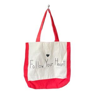 Follow your Heart Tote Bag With Magnet Closure